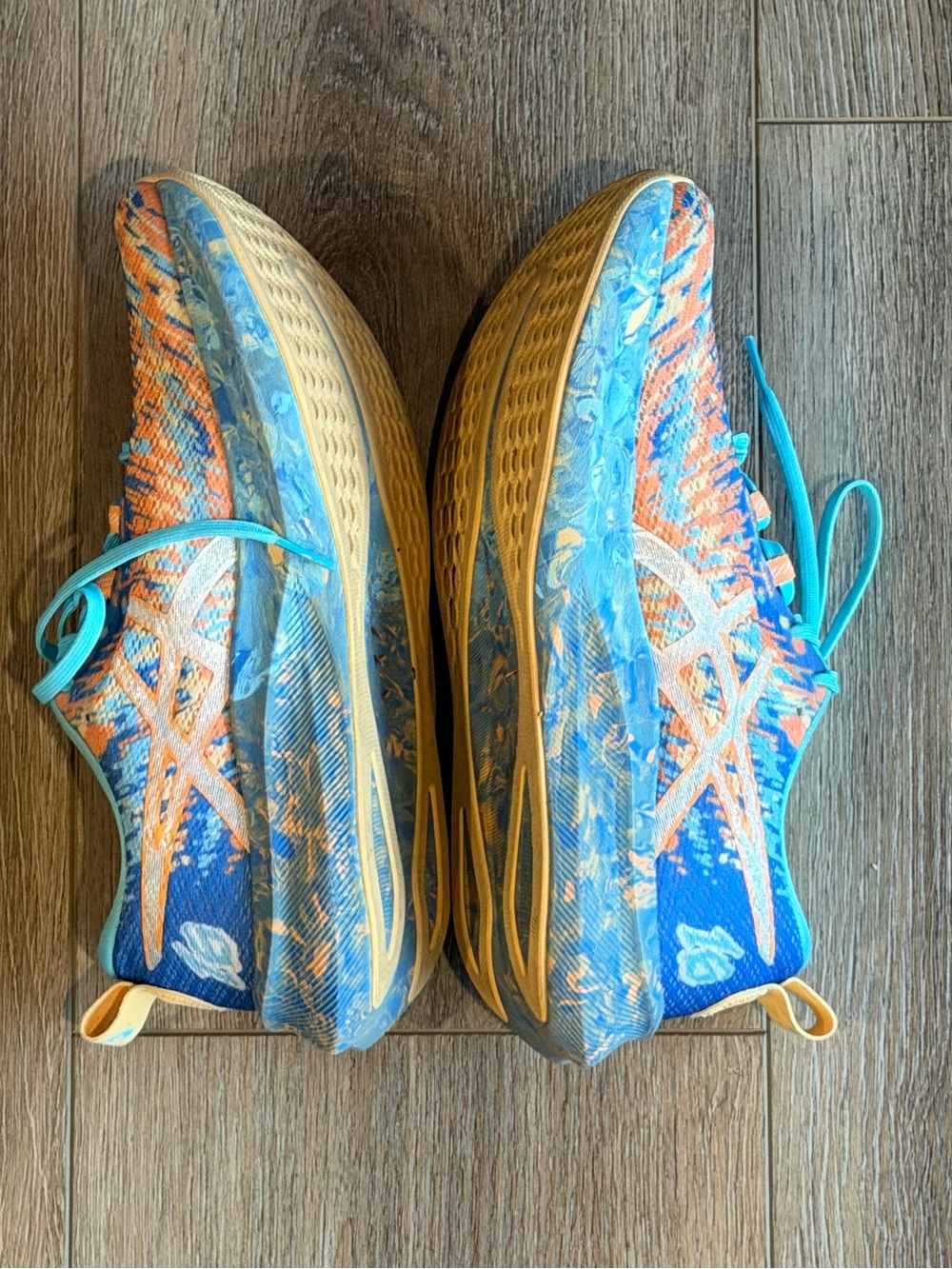 Asics Women’s sz 9.5 Bright Blue / Orange Noosa Tri Sneakers - Picture 5 of 5